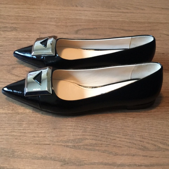 Prada | NWT Black Saffiano Leather Flats - Picture 1 of 6